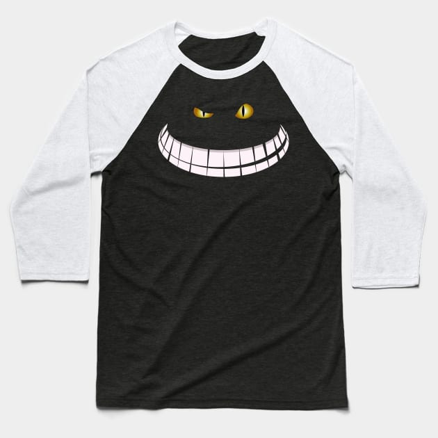 Cheshire Smile Baseball T-Shirt by frankpepito